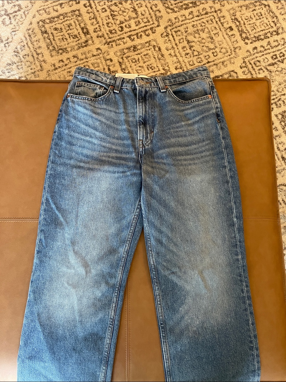 H&M Men's Washed Blue Relaxed Jeans